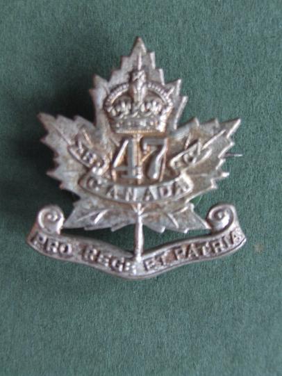 Canada WW1 CEF 47th Infantry Battalion Collar Badge