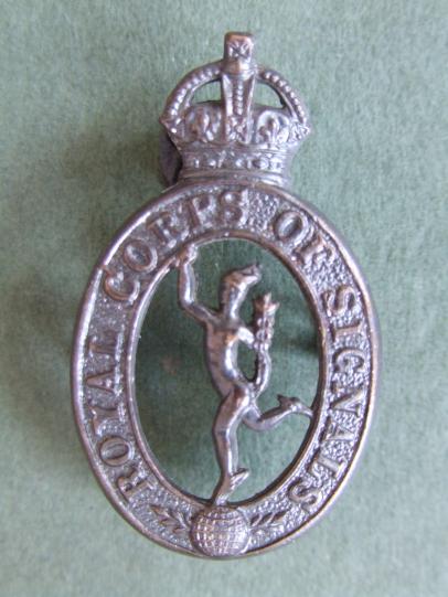 British Army Pre 1946 Royal Corps of Signals Officer's Service Dress Collar Badge