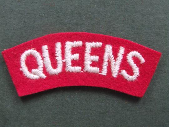 British Army WW2 Period The Queen's Royal Regiment Shoulder Title