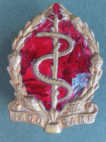 South Africa Army Medical Corps Cap Badge
