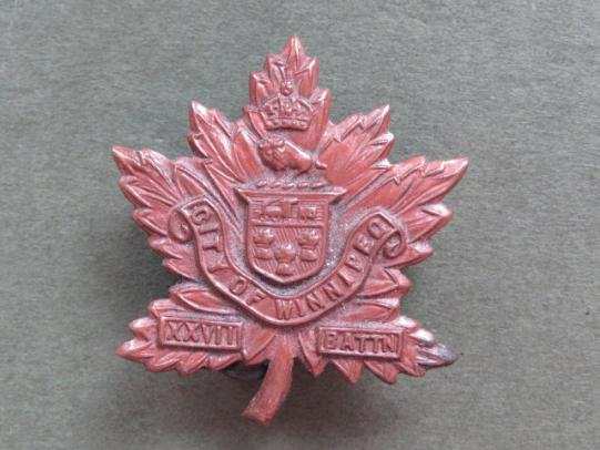 Canada WW1 C.E.F. 27th (City of Winnipeg) Infantry Battalion Collar Badge