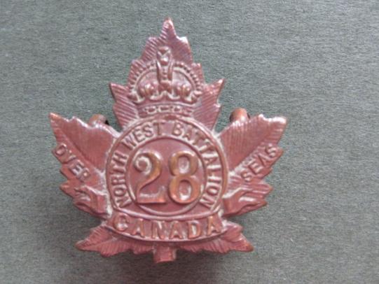 Canada WW1 C.E.F. 28th (The North West) Infantry Battalion Collar Badge