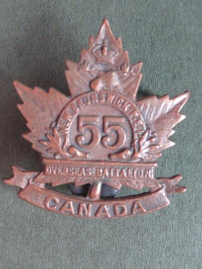 Canada WW1 C.E.F. 55th (New Brunswick and Prince Edward Island) Infantry Battalion Officer's Collar Badge