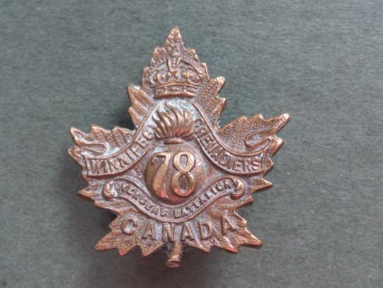 Canada WW1 C.E.F. 78th (Winnipeg Grenadiers) Infantry Battalion Collar Badge