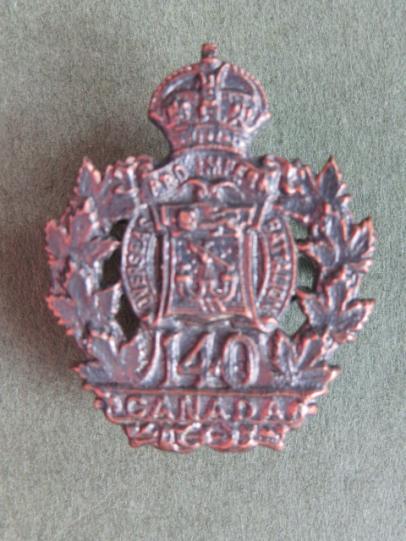 Canada WW1 C.E.F. 140th (St John New Brunswick) Infantry Battalion Collar Badge
