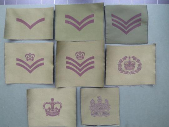 British Army Old Combat Jacket Pattern Rank Slide Set