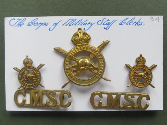 Canada 1940-1946 Corps of Military Staff Clerks Badge Set