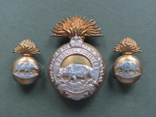 Canada The Edmonton Fusiliers 1936-1941 Cap and Collar Badges