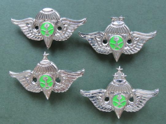 Saudi Arabia 1980's Series Enlisted 1st, 2nd, 3rd and 4th Class Parachute Wings