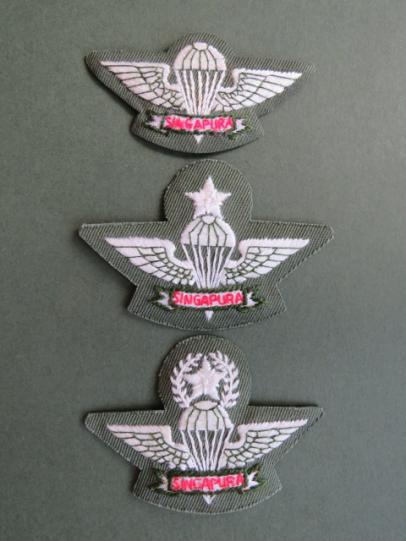 Singapore Basic, Senior & Master Parachute Wings