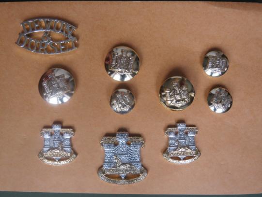 British Army The Denonshire and Dorset Regiment Badges and Buttons Set