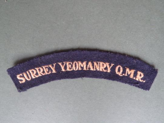 British Army The Surrey Yeomanry (Queen Mary's Regiment) Shoulder Title