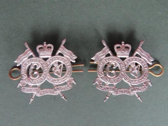 British Army 16th/5th The Queen's Royal Lancers Officer's Collar Badges
