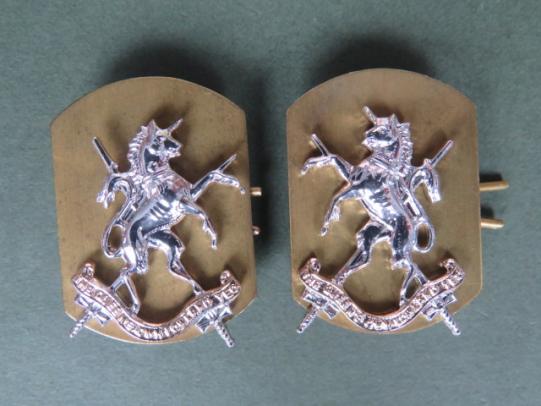 British Army The Queen's Own Lowland Yeomanry Collar Badges