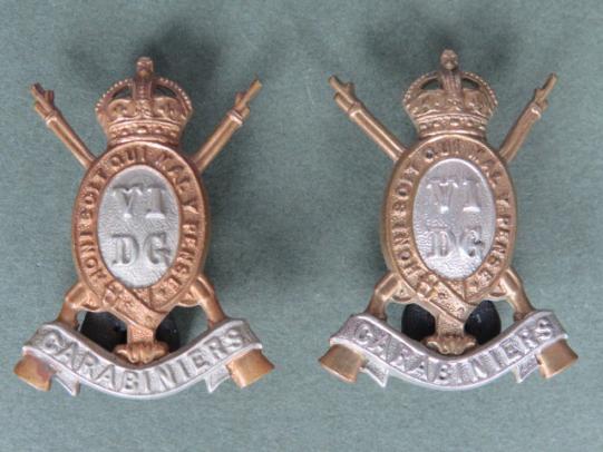 British Army The Carabiniers (6th Dragoon Guards) Collar Badge
