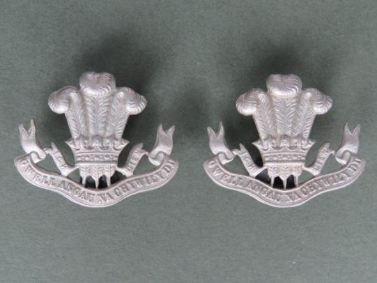 British Army The Welch Regiment Post 1908 Collar Badges