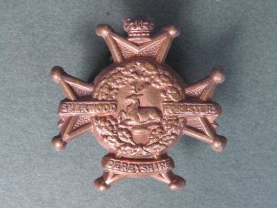 British Army QVC The Sherwood Foresters (Nottinghamshire & Derbyshire Regiment) Collar Badge