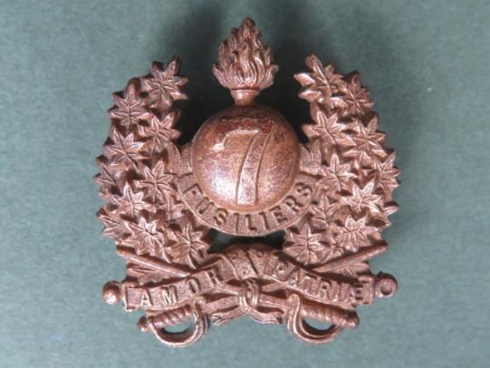 Canada Victorian Period The 7th Fusilier Regiment Collar Badge