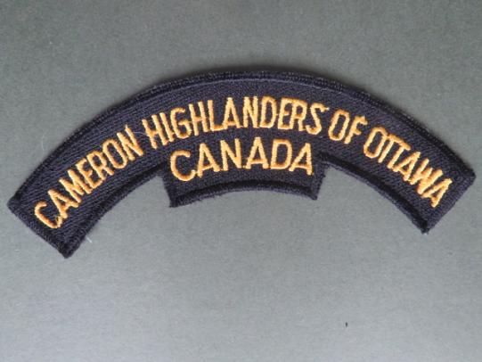 Canada Cameron Highlanders of Ottawa Shoulder Title