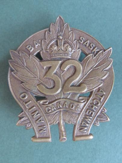 Canada WW1 CEF 32nd Infantry Battalion Cap Badge