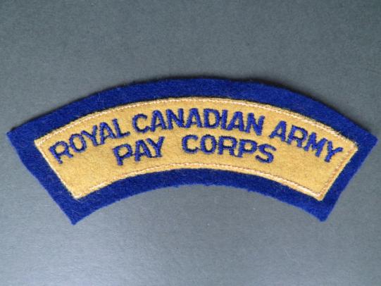 Canada Army Post WW2 Royal Canadian Army Pay Corps Shoulder Title