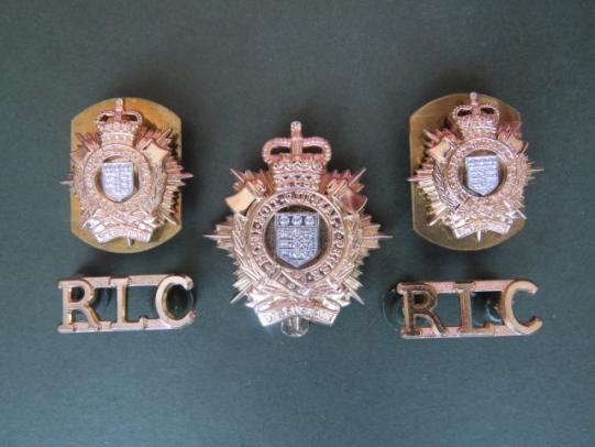British Army Royal Logistic Corps Cap Badge, Collar Badges & Shoulder Titles Set