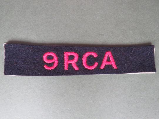 Canada WW2 9th Royal Canadian Artillery Regiment Shoulder Title