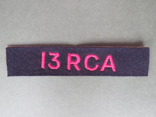 Canada WW2 13th Royal Canadian Artillery Regiment Shoulder Title