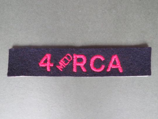 Canada WW2 4th (Medium) Royal Canadian Artillery Regiment Shoulder Title