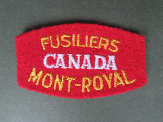 Canada Army Post WW2 The Les Fusiliers Mont-Royal Shoulder Title