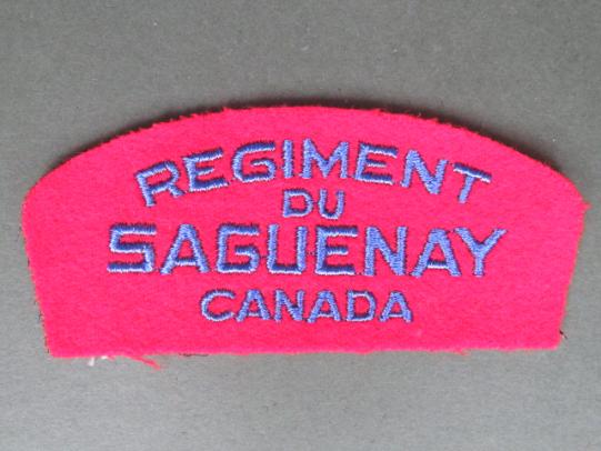 Canada Army Post WW2 Regiment Du Saguenay Shoulder Title