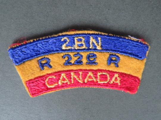 Canada Army Post WW2 The 2nd Battalion Royal 22e Regiment Shoulder Title