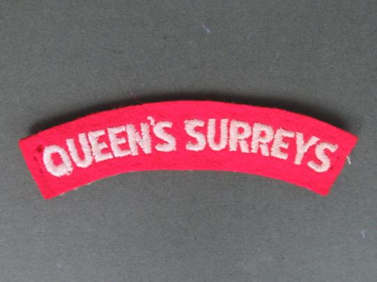 British Army Post WW2 Queen's Royal Regiment (West Surrey) Shoulder Title