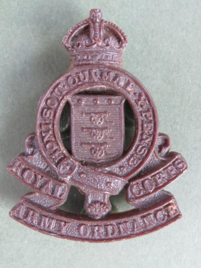 British Army WW2 Plastic Royal Army Ordnance Corps Cap Badge