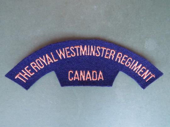 Canada Army The Royal Westminster Regiment Shoulder Title