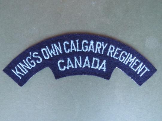 Canada Army The King's Own Calgary Regiment Shoulder Title