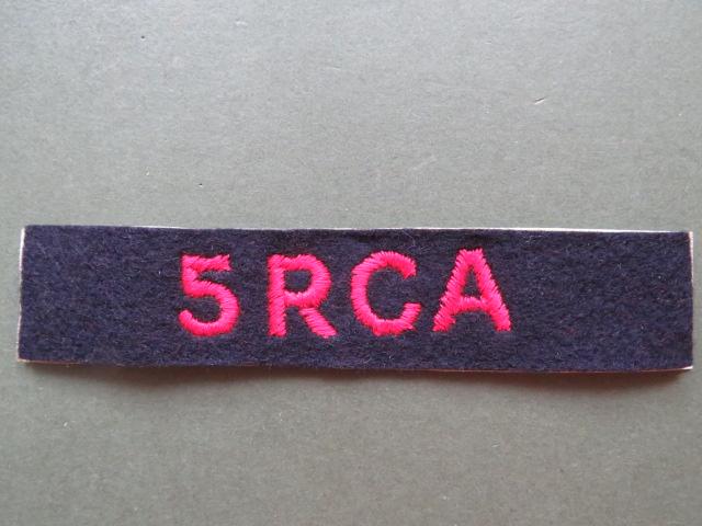 Canada WW2 5th Royal Canadian Artillery Regiment Shoulder Title