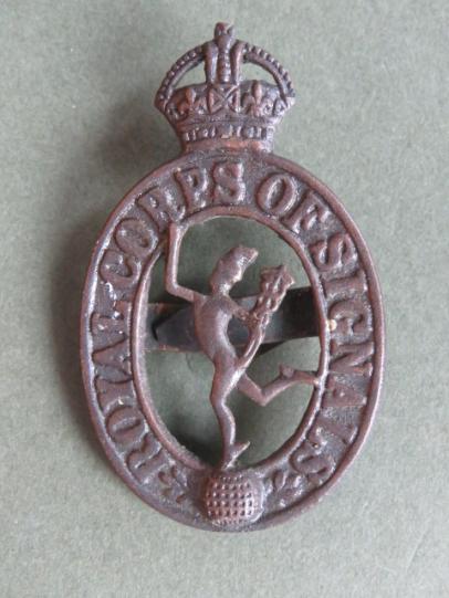 British Army Pre 1946 Royal Signals Officer's Service Dress Cap Badge