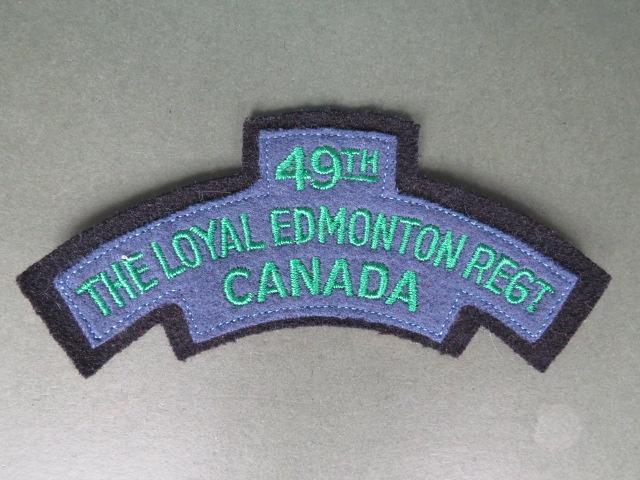 Canada The 49th Loyal Edmonton Regiment Shoulder Title