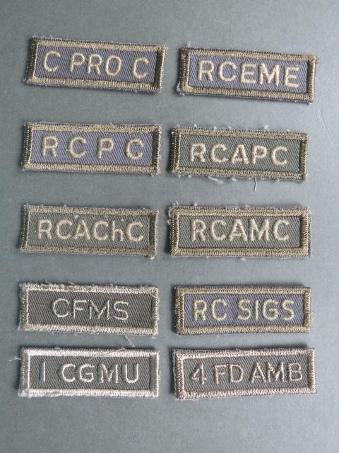 Canada 10 1970's / 1980's Corps & Regimental Combat Shoulder Titles