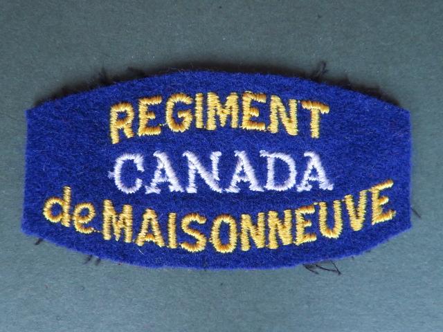 Canada Army Le Regiment De Maisonneuve Shoulder Title