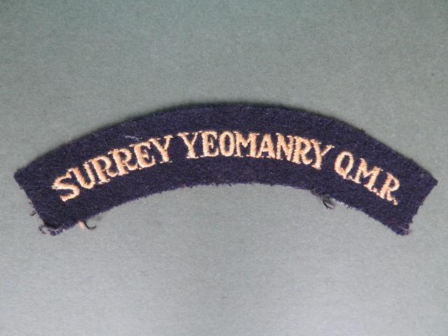 British Army The Surrey Yeomanry (Queen Mary's Regiment) Shoulder Title