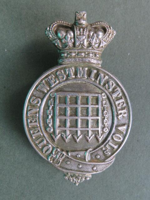 British Army QVC Queen's Westminster Volunteers Glengarry Badge