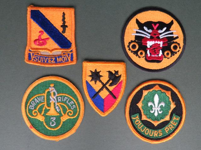 USA Army 5 Armoured Regiments & Units Shoulder Patches