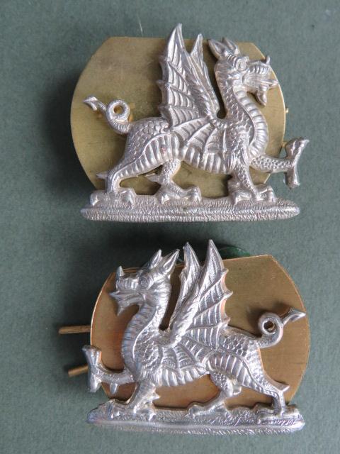 British Army The Welsh Regiment Collar Badges