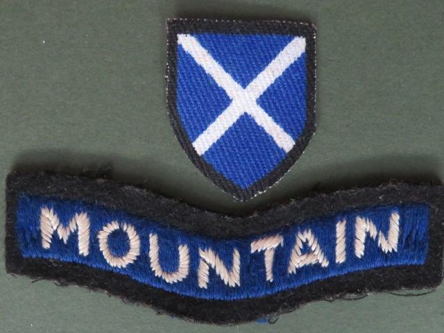 British Army WW2 52nd (Lowland) Division Formation Sign & Mountain Shoulder Title