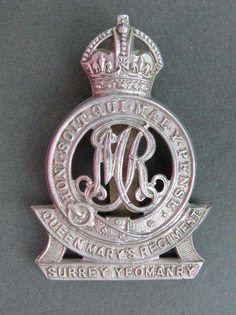 British Army The Surrey Yeomanry (Queen Mary's Regiment) Cap Badge