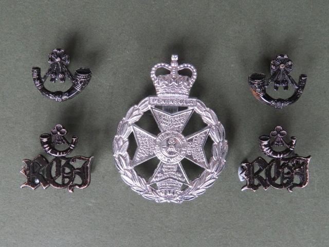 British Army The Royal Green Jackets Cap Badge, Collar Badges and Shoulder Titles Set
