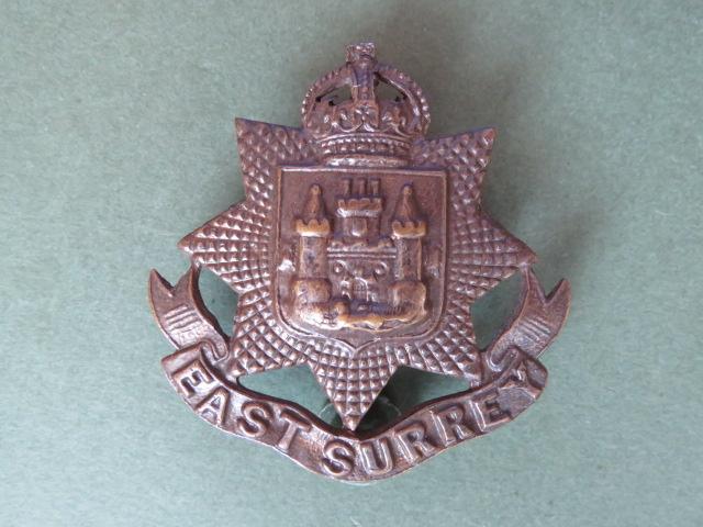 British Army The East Surrey Regiment Officer's Service Dress Collar Badge