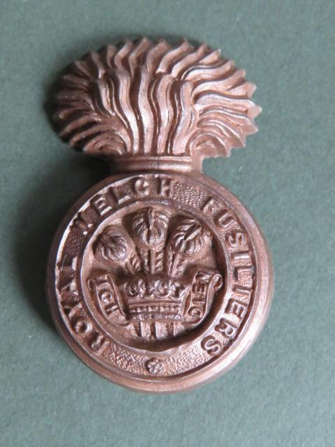 British Army Royal Welsh Fusiliers WW2 Economy Cap Badge